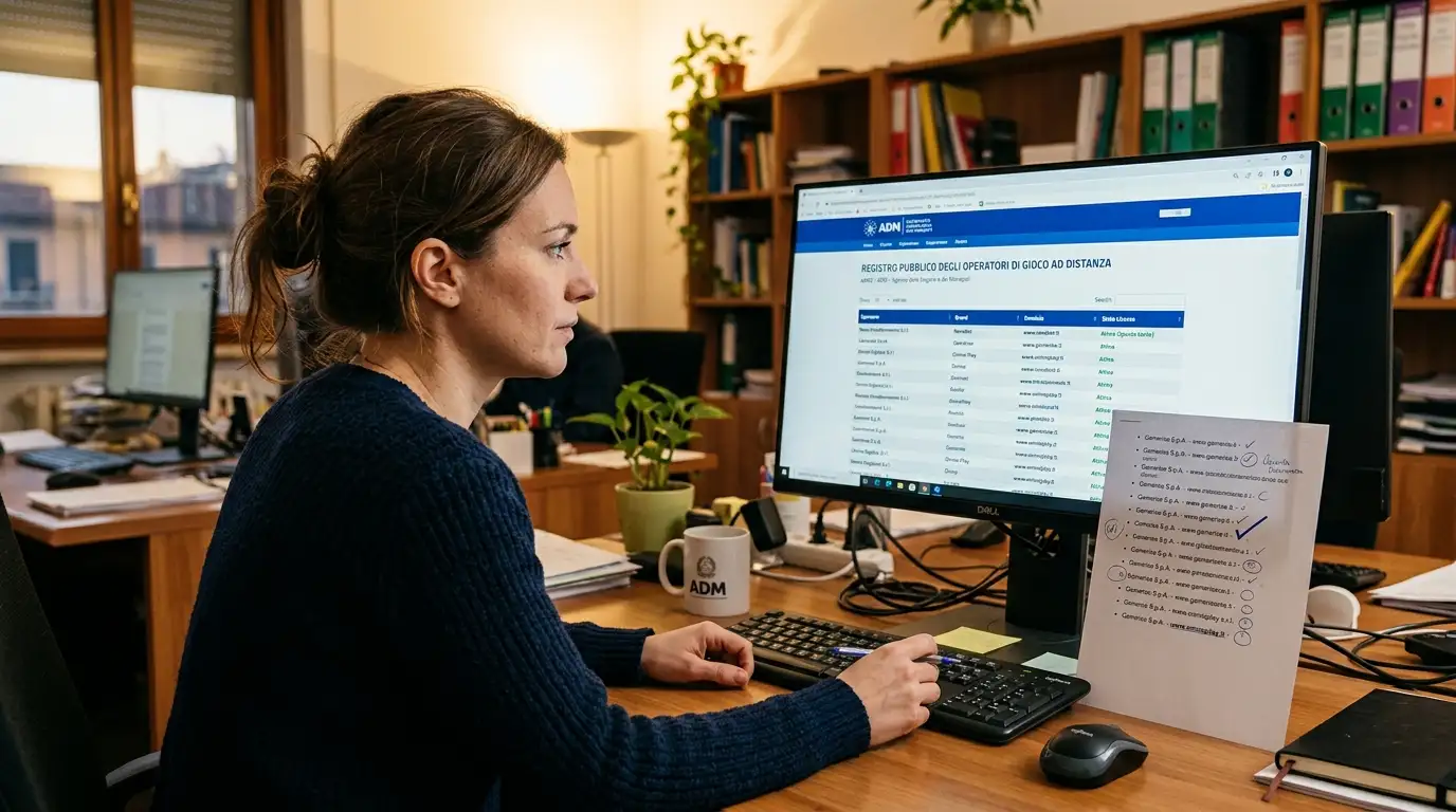 Registro pubblico online consultato per verificare la validità di una licenza casinò